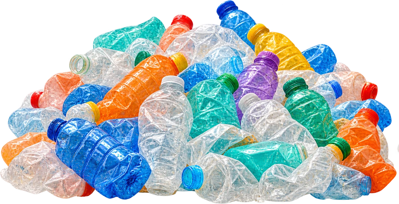 Berg lege plastic flessen van schoonmaakmiddel