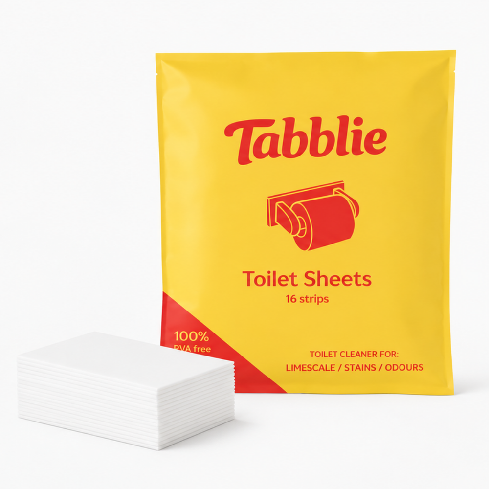 Pak Tabblie toiletstrips met een stapel oplosbare toiletreinigingsstrips