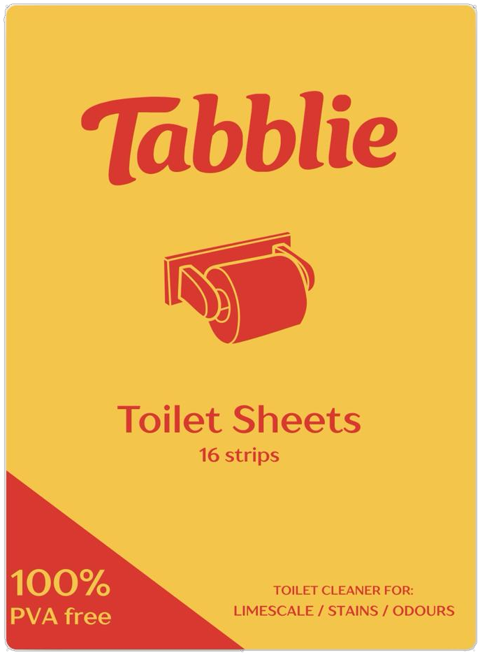 Tabblie toiletstrips, geel pak met 16 bleekvrije toiletstrips